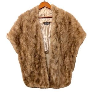 ANDRÉ SVOURAKIS ATHENS Vintage 1950s Mink Fur Shawl